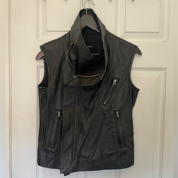 Brighton Jackets & Blazers - Brighton black leather moto vest Sz S